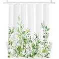 thumbnail image 4 of Greenery Eucalyptus Shower Curtain Sets, Bright Green Watercolor Leaves Plant with Floral Bathroom Decoration 71x71 Inch with Hooks, 4 of 6
