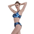 thumbnail image 5 of Daiia Blue Lightning printed 2 piece Swimsuit Bikinis for Women High Waisted Racerback Bathing Suits Summer Tummy Control Scoop Neck Swimwear-Large, 5 of 8