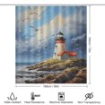 thumbnail image 2 of Lighthouse Sunrise Coast Scenery Pale Blue Tan Shower Curtain Fabric Bathroom Decor with Hooks, 2 of 8