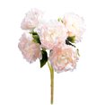 thumbnail image 1 of Ramo de peonía artificial de 5 cabezas, ramo de flores de simulación, centro de mesa de oficina en casa, flor falsa, rosa claro AweSitey HA8174-03B, 1 of 6