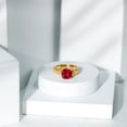 thumbnail image 4 of Rosec Jewels Created Ruby Solitaire Engagement Vintage Ring with Diamond (8 mm Cushion Cut Ruby), 10K Yellow Gold, US 6.50, 4 of 8