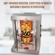 Bioexcel 1 Vertical Shawarma Machine-2 Burner Rotisserie Grill 65000 BTU Each with 10 Kebab Skewers