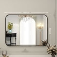 thumbnail image 4 of BEAUTYPEAK 30"x40" Wall Mirror Rounded Corners Hanging Vanity Mirror Black, 4 of 8