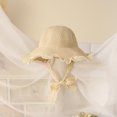 thumbnail image 4 of Pudcoco Toddlers Straw Hat Lace Decoration Outdoor Sun Protection Bucket Cap, 4 of 6