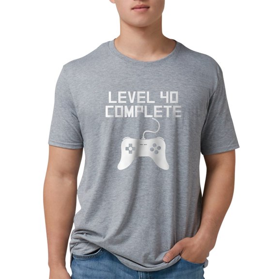 CafePress - Level 40 Complete 40Th Birthday Men's Deluxe T Shi - Mens Tri-blend T-Shirt