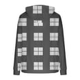 thumbnail image 5 of AUNVITO Women's Fleece Loose Fit Hoodie with Pockets Checkered Print Drop Shoulder Long Sleeve Casual Streetwear, 5 of 5