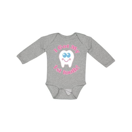 

Inktastic I Got My 1st Tooth Gift Baby Girl Long Sleeve Bodysuit