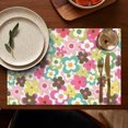 thumbnail image 4 of Pioneer Flower Floral Print Pattern Summer Placemats Table Placemats Set Of 6-Linen Kitchen Washable Placemats Table Mats 12x18 Inch Non-Slip Heat Resistant, 4 of 5