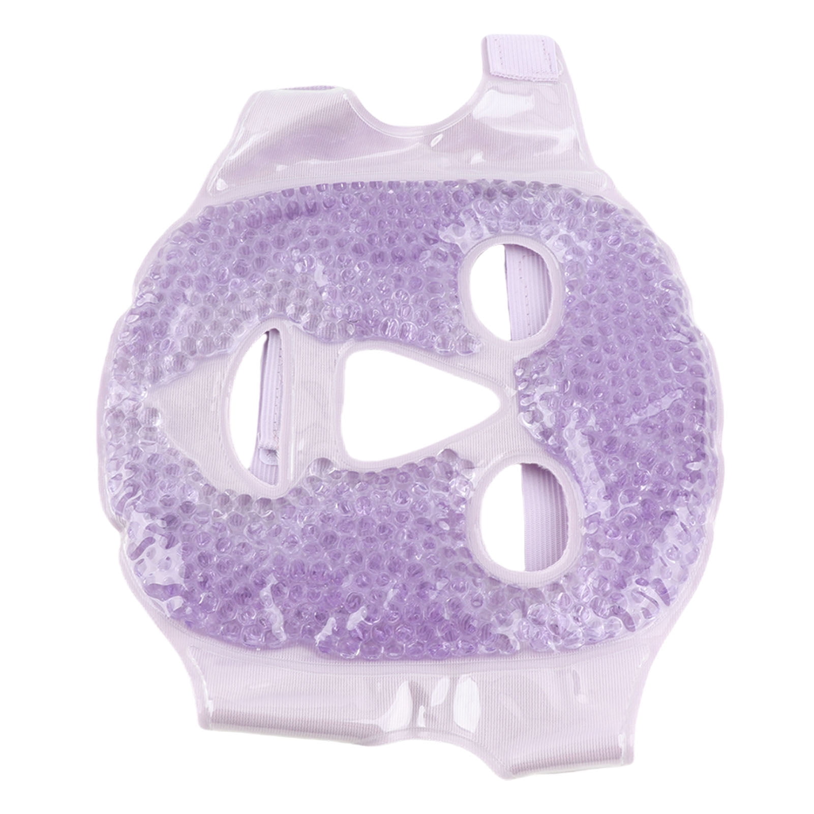 M Buder Hot Cold Compress Gel Bead Face Cover, Soft Heat Ice Pack Face Mask for Sleeping, Relaxation and Puffy Eyes Treatment, Purple (7.9 inches / 20.0 cm)