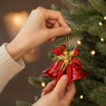 thumbnail image 6 of Christmas Bell Hanging Ornament Set Of 2 Red Bell Decor with Angel and Bow for Christmas Tree Decor Wreath Indoor Holiday Home Decoration, 6 of 7