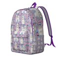 thumbnail image 2 of Bichon Dog Purple Florals Backpack for School,Cute School Bag,Schoolbag with Adjustable Shoulder Straps & Padded Back,15.7"x11.8"x5.5", 2 of 5
