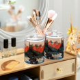 thumbnail image 3 of Yayeee 2 Pack Qtip Holder Bathroom Cotton Swab Canister with Lid Clear Dispenser Set, Mountains at Dawn, 3 of 6