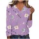 thumbnail image 2 of ICHUANYI Clearance Women's Long Sleeve Summer V Neck Sexy Casual Tops Regular Blouse Tops(Purple, S) ICHUANYI WER2023081112844, 2 of 5