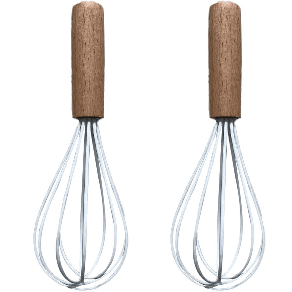 Silicone Whisk with Wood Handle Whisk for Eggs and Egg Whites, Cake Mix, Blending, Gravy and