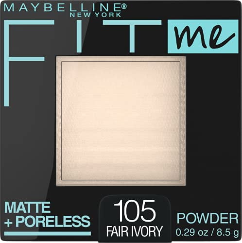 Maybelline New York Fit Me Matte + Poreless Pressed Face Powder Makeup, Fair Ivory, 0.29 Ounce, Pack of 1