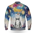 thumbnail image 2 of Happy New Year with American Shorthair Fireworks Holiday Xmas Winter 2025 All Over Print 3D Baseball Jacket Cat Lover Kitten Owner Gifts Bomber Jacket Softball - 00025, 2 of 6