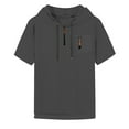 thumbnail image 4 of Polo T Shirts for Men Business Casual Golf Short Sleeve Men's Shirt With Hood Hoodie Pockets Drawstring Summer Plain Sports Personalised Hooded Leisure Sweatshirt Breathable, 4 of 5