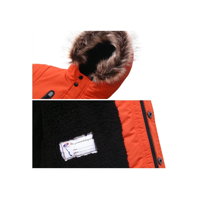 Rokka Rolla Boys Winter Coat with Faux Fur Hood Parka Jacket