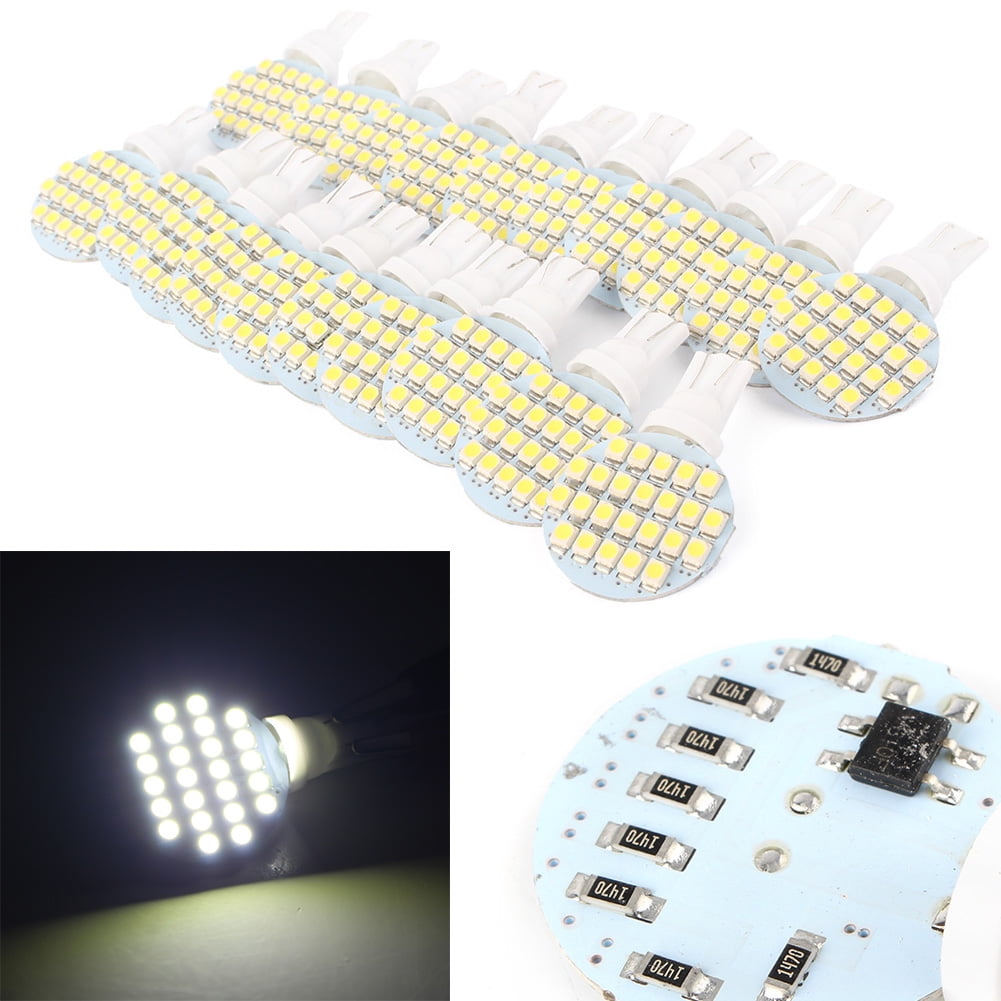 20-Pcs 12V T10 42-SMD Warm White Camper Trailer LED Light Bulbs replacement 504 