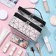 thumbnail image 4 of Large Toiletry Bag Pink Travel Cosmetic Bags for Women Waterproof Clear Double Layer Make up Bag Organizer with Compartments, 4 of 4