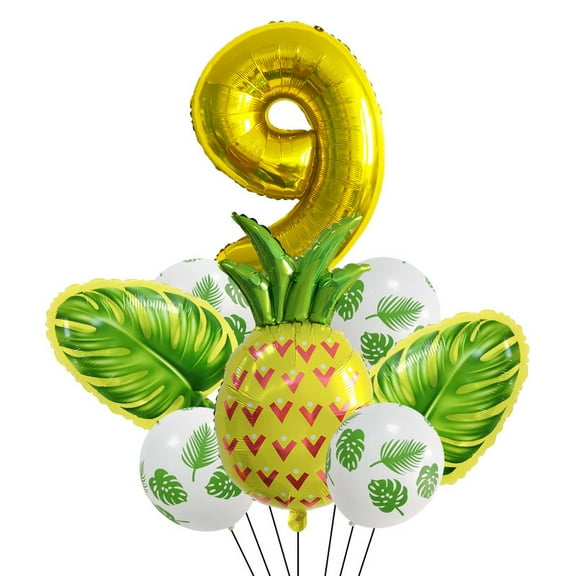 Pineapple cartoon golden number balloons for various party decorations and photo props.