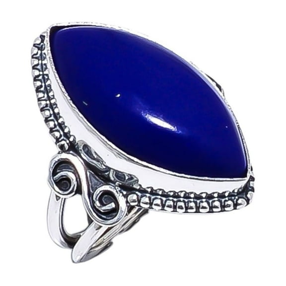 Lapis Lazuli Gemstone 925 Sterling Silver Ring, 25X13 mm Marquish Gemstone Ring, Blue Ring, Christmas Gift, Unique Jewelry Ring, Adjustable Ring V9352