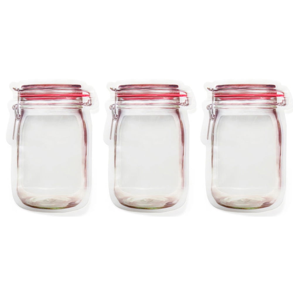 20Pcs/Set Reusable Jar Bottles Zipper Snack Bags Food Saver Storage greg 
