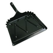 Metal Dust Pan, 12" Wide, 2" Handle, Black, 12 Carton by BOARDWALK