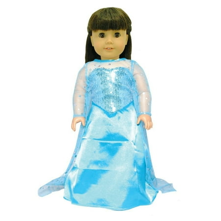 Doll Clothes - Queen Elsa Dress Outfit Fits American Girl & Other 18 inch Dolls