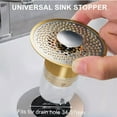 thumbnail image 7 of Universal Bathroom Sink Stopper, Basin Pop-Up Drain Filter, Bathroom Converter Sink Drain Strainer Plug with Basket Hair Catcher - Silver+Gold, 7 of 7