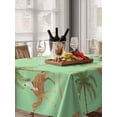 thumbnail image 6 of Desert Camels Table Cloth, Waterproof Tablecloth for Rectangle Tables, Tropical Date Palm Trees Animal Green Reusable Washable Fabric Table Cover for Restaurant Kitchen Dining Tables 60"x84", 6 of 9