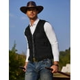 thumbnail image 2 of COOFANDY Men's Western Cowboy Vest Casual Fringe Hippie Costume V Neck Zipper Suede Leather Waistcoat, 2 of 10