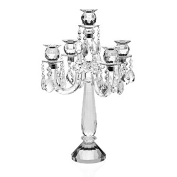 5Light 20" NonLeaded Crystal Drops Centerpiece Candelabra Candle