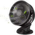 thumbnail image 1 of Ventilador de escritorio con clip, ventilador USB pequeño de 3 velocidades, ventilador portátil recargable de 6,5 pulgadas, flujo de aire fuerte y rotación ajustable de 360°, alimentado por USB,, 1 of 5