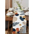 thumbnail image 4 of ERUNPONLY Bohemian Nordic Table Runner - 108 Inch Long Middle Century Abstract Palm Tree Cotton and Linen Blended Dress Scarves Farmhouse Table Runner for Kitchen Dining, Coffee Table, 13" x 108", 4 of 8