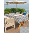 thumbnail image 5 of Outdoor Tablecloth with Umbrella Hole for Patio/Picnic/Party/Camping, Dark Grey Morocco Waterproof Table Cloth Rectangle Table Cover Washable, Modern Abstract Classic Geometric (60"x 102"), 5 of 8