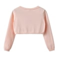 thumbnail image 5 of Faraee Toddler Girl Sweater Cardigan Kids Long Sleeve Bowknot Cute Crop Sweaters Ruffle Trim Hem School Uniforms Dress up Jacket 1-14 Years Light Pink, 5 of 5