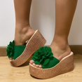 thumbnail image 5 of B91xZ Women Slippers Open Toe Slides Slip On Slippers for Summer,Green 9, 5 of 5