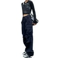 thumbnail image 4 of Sedceaty Women Ribbed Tops, Long Sleeve Letter Print Over Navel Crop Tops for Spring Summer, Women Clothing, 4 of 7