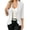 White, variant on Women's Eyelet Open Front Cardigan 3/4 Sleeve Lapel Lightweight Casual Jacket for Office Business Casual Layering Spring Fall,S