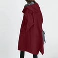 thumbnail image 4 of RUTAYY Women's Hooded Jacket Loose Long Sleeve Solid Color Button with Pocket Comfortable Outwear Windbreaker Wild Winter Coat Chic Leisure Tops, 4 of 6