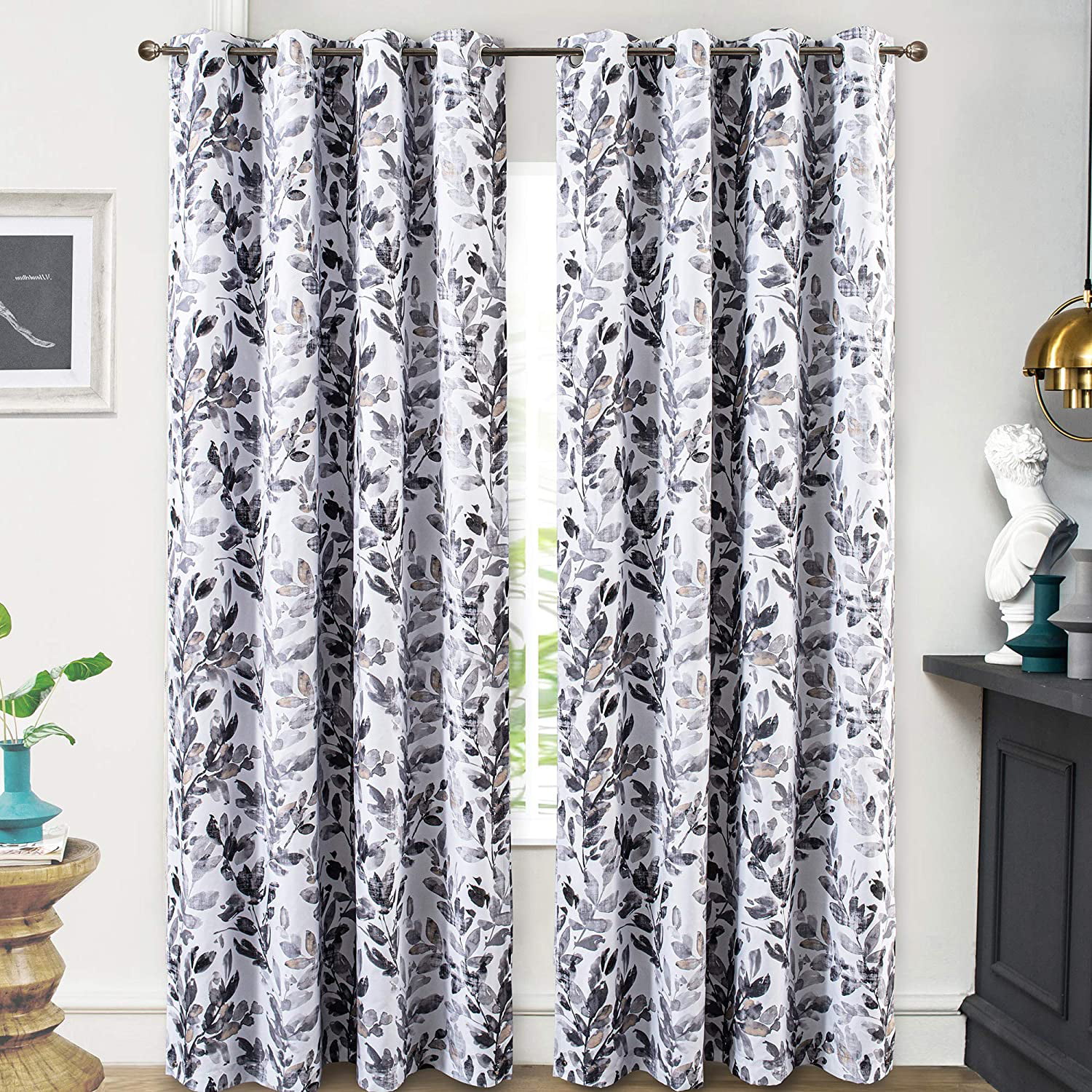 Home 2Tier 36"L 1Valance 18"L Blackout Solid Curtain Rod Pocket Small Window. 
