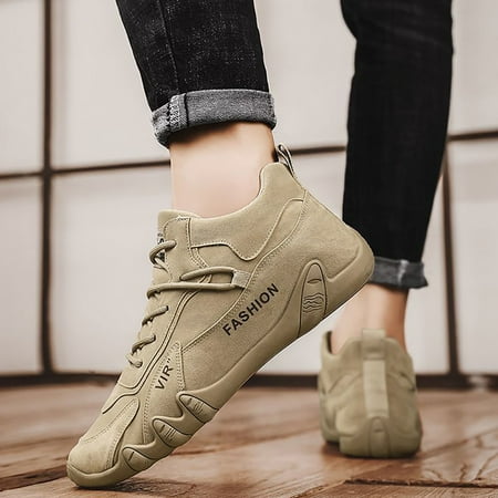 

Cathalem Sports Shoes For Men Popular Labor Work Shoes Wear High Top Board Shoes Casual Leisure Shoes Men Casual Shoes 13 Khaki 7.5