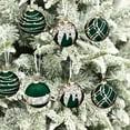 thumbnail image 5 of 12-Pack Velvet Christmas Ball Ornaments - 2.36" Flocked Shatterproof Xmas Tree Decor with Glitter Sequin Accents for Holiday, Wedding & Party, 5 of 7