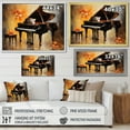 thumbnail image 4 of Designart "Orange Floral Serenade Grand Piano Harmony" Music Framed Wall Art Decor - Vintage Black Music Piano Bedroom Framed Canvas Wall Art, 4 of 6
