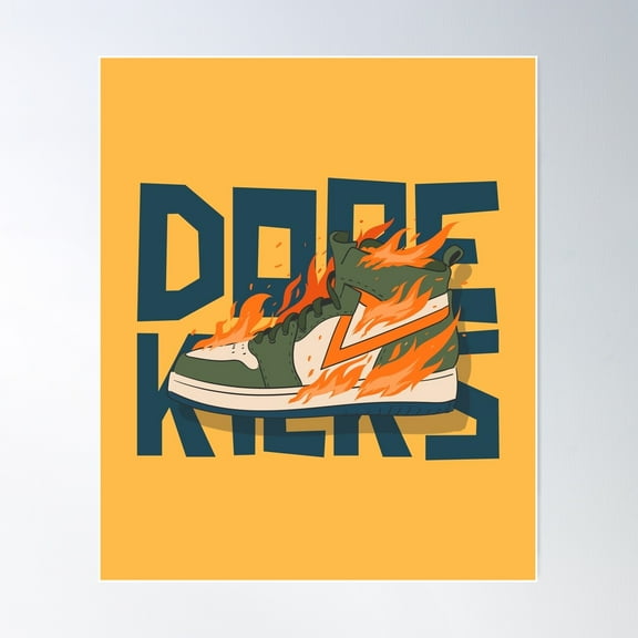 Dope Kicks Poster Wall Art, Modern Wall Decor For Living Room Bedroom, 8x12 UNFRAMED