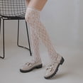 thumbnail image 6 of Dengjunhu 1 Pair Stockings Close-fitting Thin Black Solid Color Quick Dry See-through Lace Flower Embroidery Lolita Style Decorative Knee Thigh for Daily Wear, 6 of 7