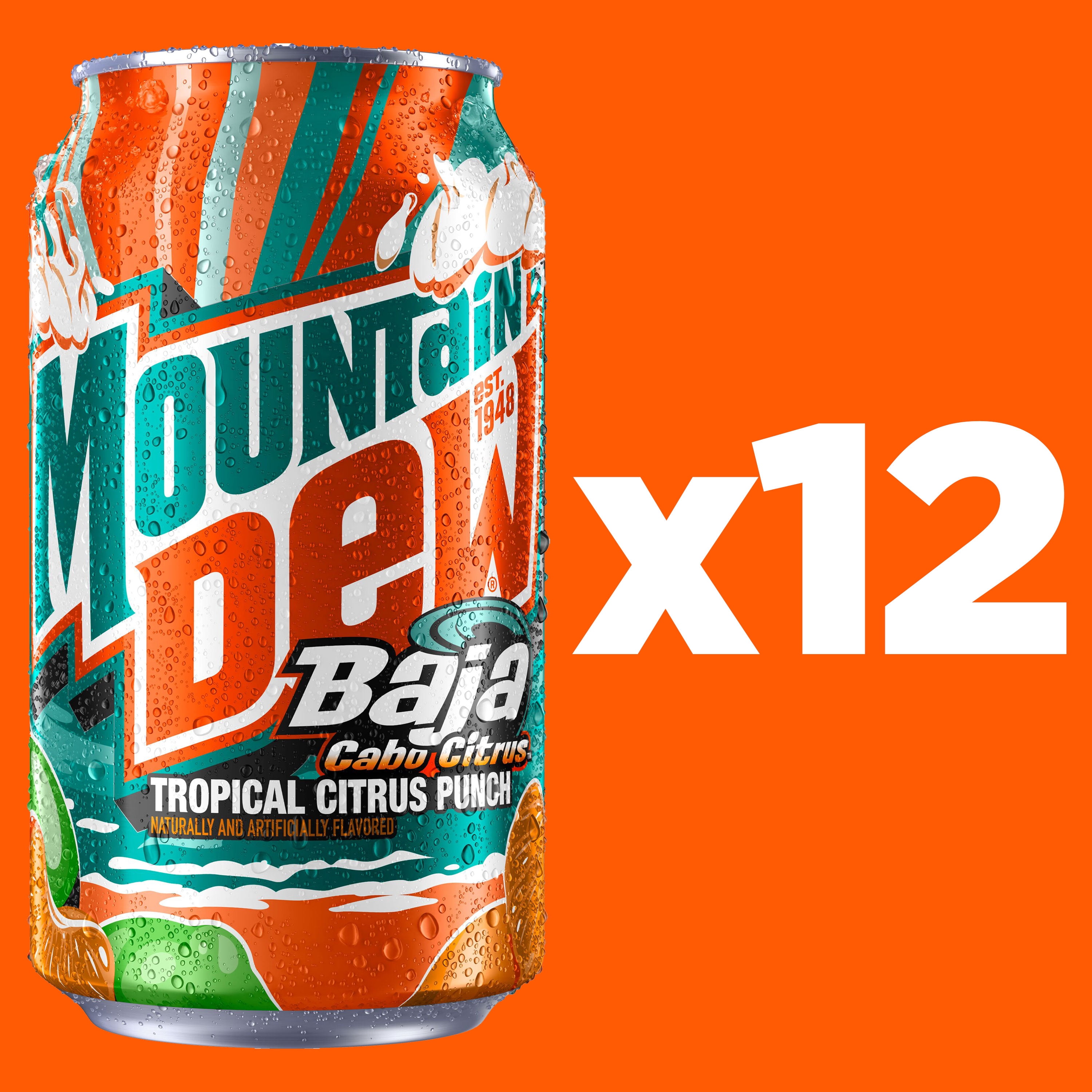 Mountain Dew Baja Blast Cabo Citrus, 12 fl oz 12 Pack Cans