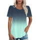 thumbnail image 1 of mfyjkho Tops Para Mujer, Camiseta De Manga Corta Con Cuello Redondo Y Degradado Para Mujer, Primavera/Verano Tops De Gimnasio Para Mujer M, 1 of 7