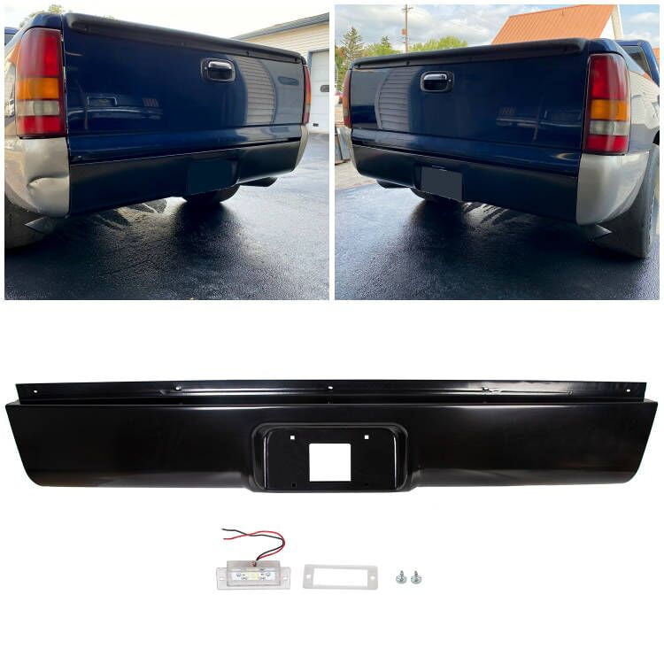 IPCW CWRS-07SI Chevrolet Sierra Steel Fleetside Roll Pan with License Plate Hole and Light 